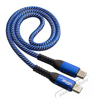 Akyga AK-USB-36 0,5m Type C - Type C kék fonott adat- és töltőkábel Mobil / Kommunikáció / Smart - Tablet / E-book kiegészítő, tok - Kábel - 456000