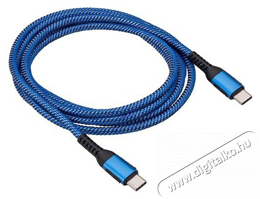 Akyga AK-USB-38 1,8m Type C - Type C kék adat- és töltőkábel Mobil / Kommunikáció / Smart - Tablet / E-book kiegészítő, tok - Kábel - 455998
