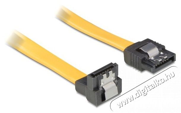 Delock 82474 SATA sárga lefele / egyenes csatl. (fémlappal) 30 cm összekötő kábel Iroda és számítástechnika - Számítógép tartozék - SATA kábel - 387955