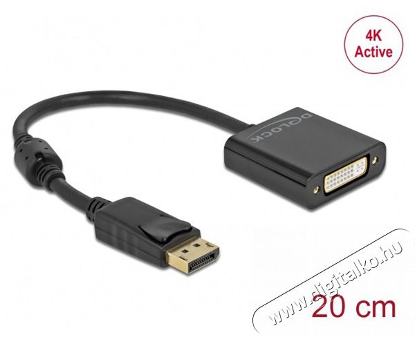 Delock 63482 DisplayPort 1.2 apa - DVI 4K anya aktív fekete adapter Tv kiegészítők - Kábel / csatlakozó - Mini DisplayPort kábel - 398253
