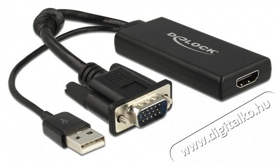 Delock 62668 VGA–HDMI audiójel átjátszós adapter Tv kiegészítők - Fali tartó / konzol - Kiegészítő / adapter - 437307