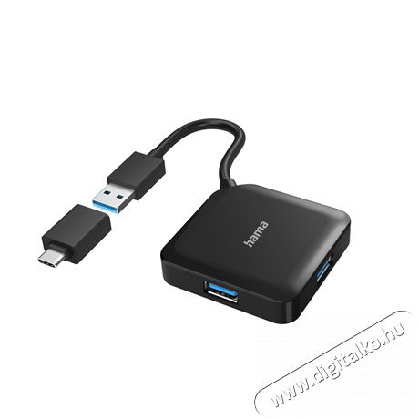 Hama 200116 USB HUB + USB-C adapter Iroda és számítástechnika - Notebook kiegészítő - USB hub / elosztó - 378513